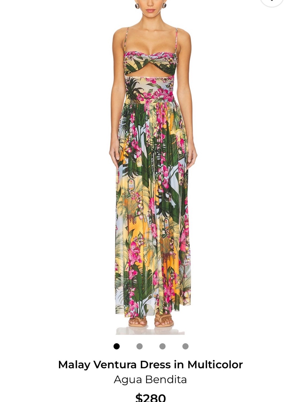 Agua Bendita Multicolor Tropical Floral Maxi Skirt